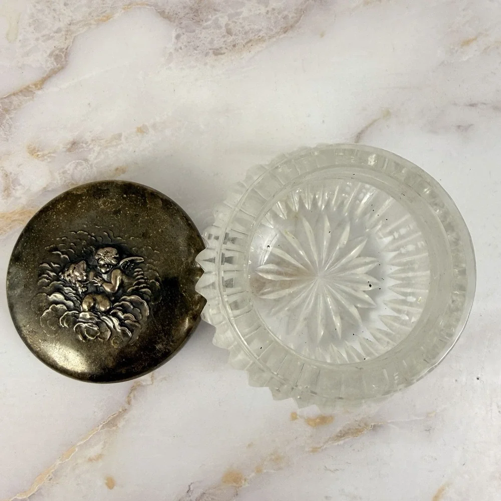 Antique Unger Bros Art Nouveau Sterling Vanity Jar 
